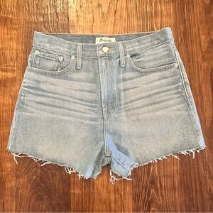 Madewell The Perfect Jean Shorts Frayed Women’s Blue Jean Denim Size 29 32" New